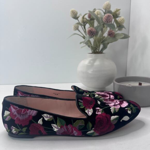Kate Spade Swinton Floral Embroidered Velvet Ballet Flats Loafers Women's 8.5 M - Picture 4 of 10